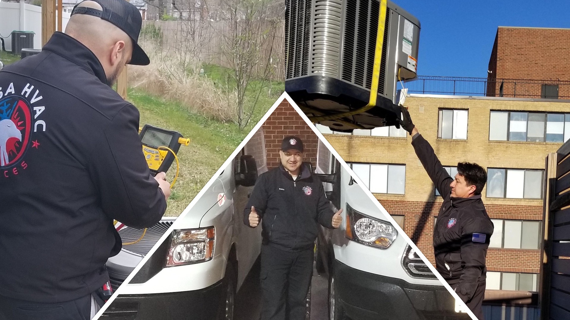 A collage of three different pictures with men in uniform.